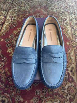 Johnston And Murphy Navy Blue Penny loafers