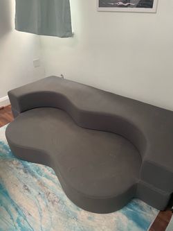 Gray Curved Sectional Sofa