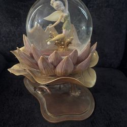 DISNEY TINKERBELL SNOWGLOBE 50TH ANNIVERSARY WATERLILY BIG GOLDEN RETIRED 2003