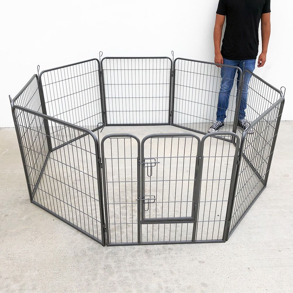 New $100 Heavy Duty 32” Tall x 32” Wide x 8-Panel Pet Playpen Dog Crate Kennel Exercise Cage Fence