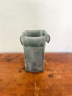 Mid Century Sand Blasted Hand Blown Glass Vase