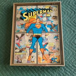 1974 #001 3d Superman Glass Frame Picture