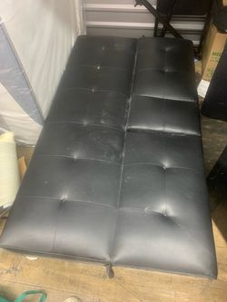 Black Faux Leather Futon Sofa Bed