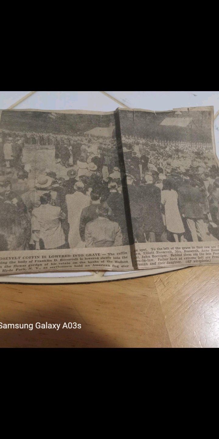 Clipping Of Franklin D Roosevelt 's Burial