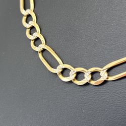 10kt Solid Diamond Cut Figaro Necklace 28” 6.2mm 27.60grams 159008 12