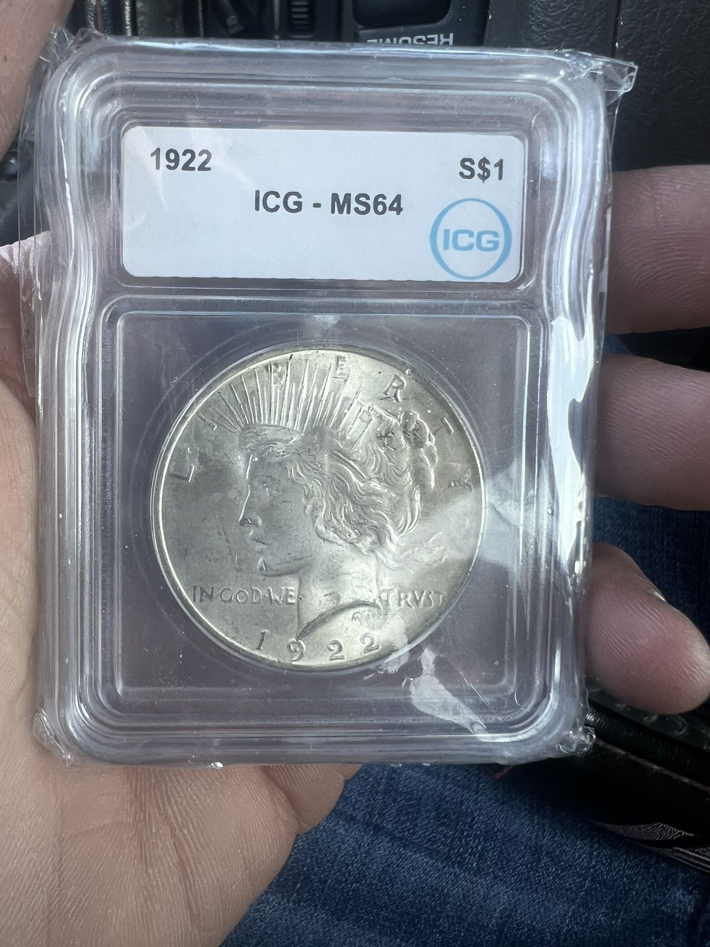 1922 ICG MS 64 Peace Dollar