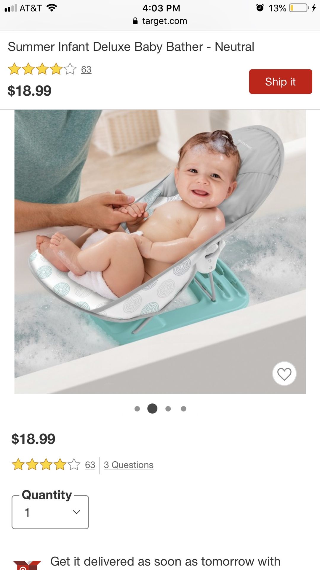 *Brand new* Summer baby bath tub.