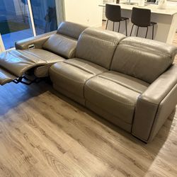 Correze 3-Piece Dual Power Leather Reclining Modular Sofa