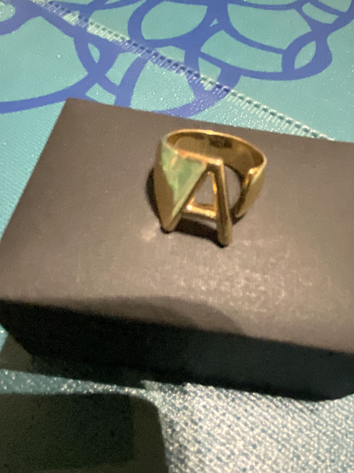 24K Gold Initial Ring for Women Men Letter Ring Open Gold Ring  Alphabet Bold Letter A Resizable Ring
