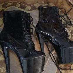 Black Pleaser Heels Boots