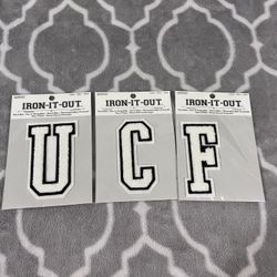UCF fabric iron it out letters
