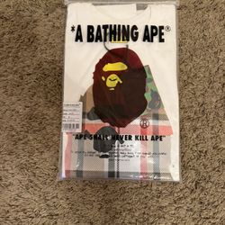 White Burberry Bape Shirt 