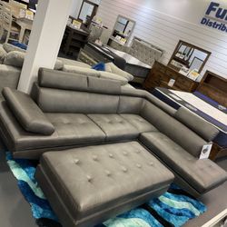 Presidents’ Day Sale Friday Through Monday. Ibiza Sectional With Ottoman In Gray Or Black $699. Easy Finance. Same-Day Delivery.