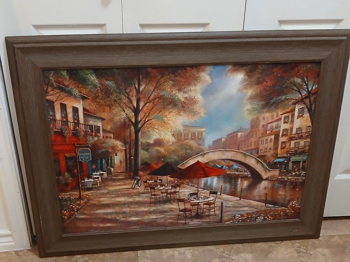 PRICE IS FIRM
POSSIBLY BE A SENERY OF DOWN TOWN RIVER WALK SAN ANTONIO TEXAS.
31 HEIGHT X 43 WIDTH
TEXT TO VIEW AND MOST LIKELY PURCHASE NW AREA