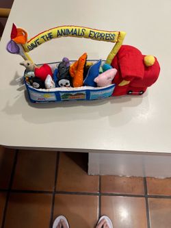 Kids learning train with toys