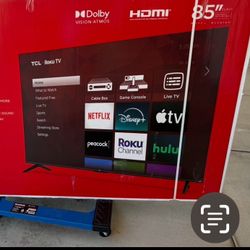 85 Tv $55 Down On Finacing Free Delivery 6 Month Warranty.  85 TCL Smart 4k Hdtv 