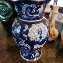 Kirklands Blue Floral Vase