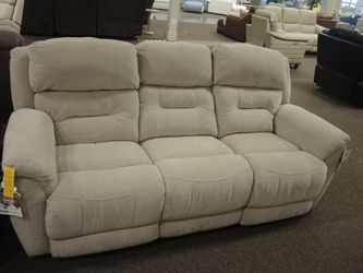 Homestretch Welsh Cob Zero Gravity Recliners Triple Power Sofa - Beige | Couch | Living Room Couch