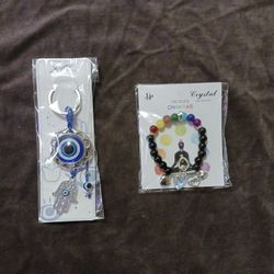 New Evil EYE  Keychain  And  Chakra Bracelet $6 Each
