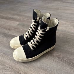 Black High Top Sneakers Rick Owens Style Size 43 EU / 10 US