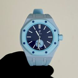 Brand New AP x Swatch Royal Pop Blue Lan Ba Watch & Bioceramic Silicone Strap