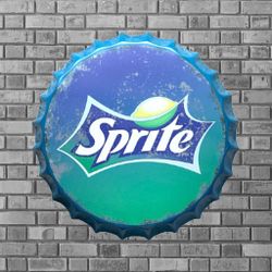 14” Sprite Bottle Cap Metal Tin Sign
