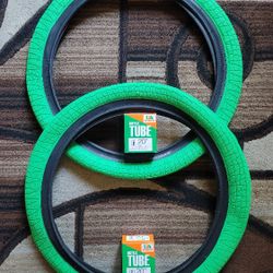 NEW Bicycle Bmx Fat Tires 20" Green Black Wall