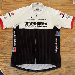 Men’s E-Trex People Bikes Athletic Sports Cycling Athletic Stretch Shirt Size L Bontrager Shimano Sponsors