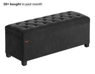 SONGMICS Velvet Storage Ottoman Bench, Foot Rest with Legs, 15.7 x 43 x 15.7 Inches, End of Bed Bench, Storage Chest, Load up to 660 lb, for Living Ro