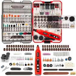 Kit includes a cordless rotary tool and a 446 piece accessory kit