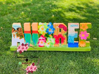 Party decor letters / letras decoradas para fiesta Moana frozen coco Elmo pj