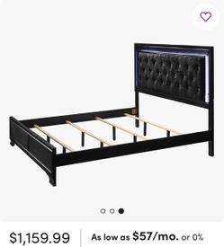 🔥 BRAND NEW King Size LED Bed Frame – Black Tufted Headboard 🔥