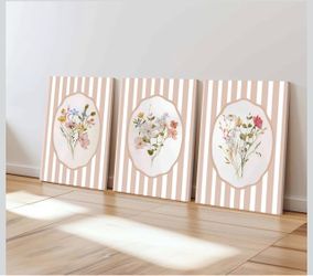 Floral Canvas Wall Art Set of 3