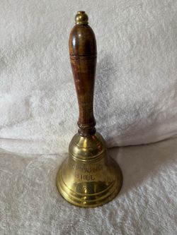 CAMPANA ANTIGUA DE BRONCE Y MADERA