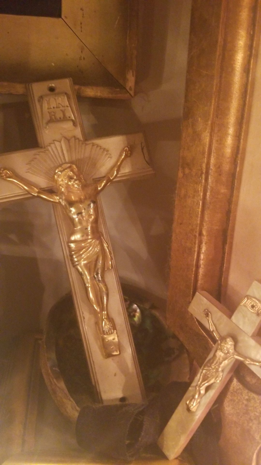 2 antique crucifix