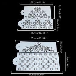 4 Pcs Set "Beautiful Plastic Stencils for Caking, or Crafting projects. 