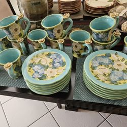 Dessert Set...service For 12..beautiful Pottery