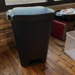 Large Black Trashcan and Small Wire Trashcan