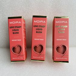 Lot Of 3 - New Moira Love Steady Liquid Blush Radiant Finish 03, 0.17 oz. Each