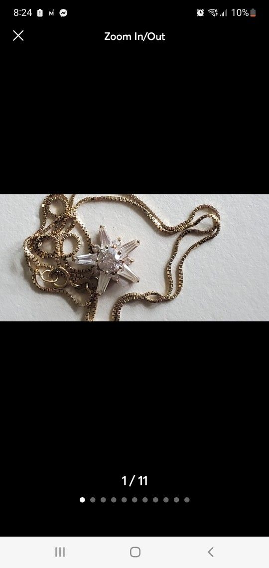 14k Gold Chain With 10k Gold Pendant