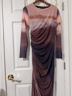 Brown, beige dress