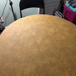 Round Folding Table W/ 1 Folding Chair