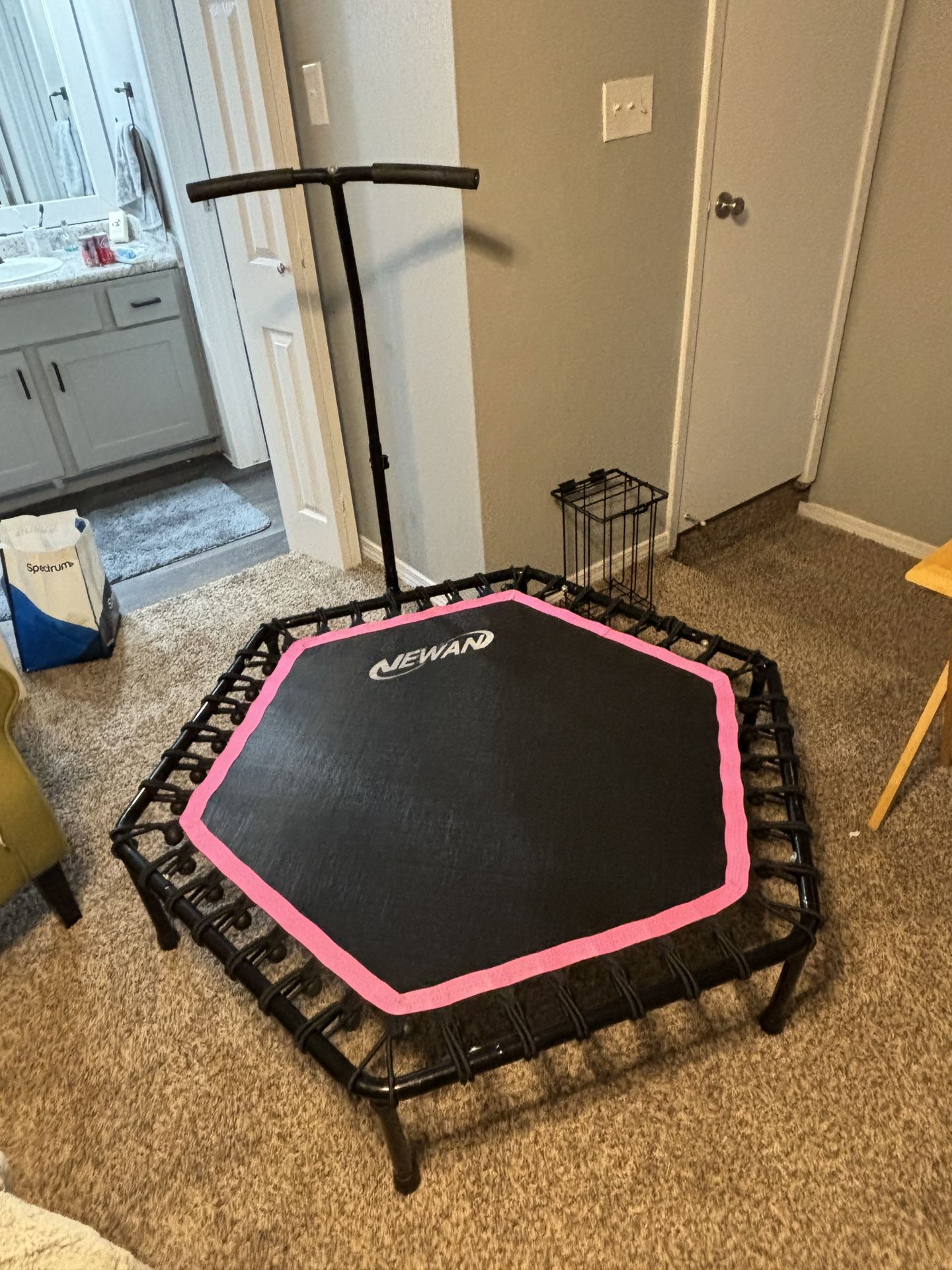 Newan 48'' Fitness Trampoline with Adjustable Handle Bar - $90