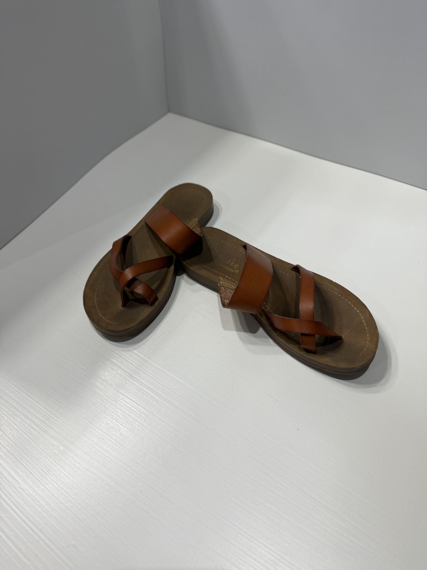Sandals Brown Leather Sandals With Adjustable Straps