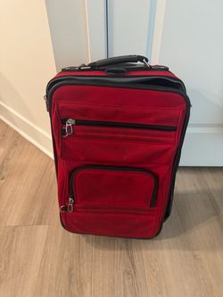 Red Soft-Shell Rolling Carry-On Luggage