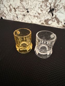 Adorable 2 Federal Glass mini beer mug shot glasses
