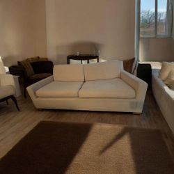 Sofa Cama Full, Color Crema.