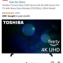Toshiba 75-inch Class C350 Series LED 4K UHD Smart Fire TV with Alexa Voice Remote