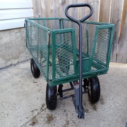 Steel Garden Wagon With Collapsible Side Gates