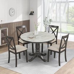 Marble round dining table